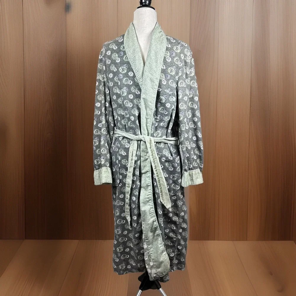 Pilgrim True Vintage 50s Blanket Robe Men L Flannel Sanforized Coins Green‎ Rare